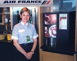 Air France offers specialty coffees in their executive lounge to frequent flyers.  They love our coffee service.